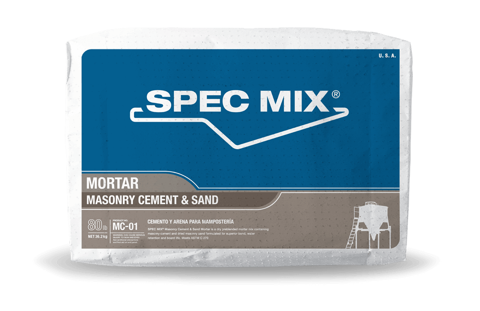 Spec Mix MC-03 Type S Masonry Cement & Sand Mortar 80lb Bag - Masonry Tools & Supplies